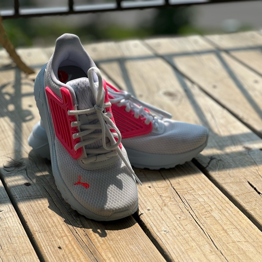 Puma White and Pink Athletic Shoes